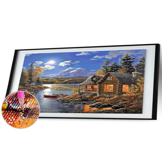 Diamond Painting - Full Round -Riverside Lodge (80*40cm)