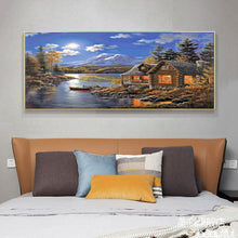 Load image into Gallery viewer, Diamond Painting - Full Round -Riverside Lodge (80*40cm)