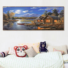 Load image into Gallery viewer, Diamond Painting - Full Round -Riverside Lodge (80*40cm)