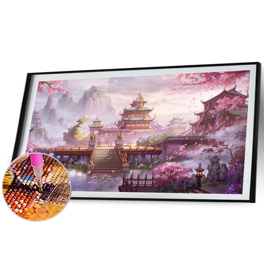 Diamond Painting - Full Round - Pavilion in the forest (80*40CM)
