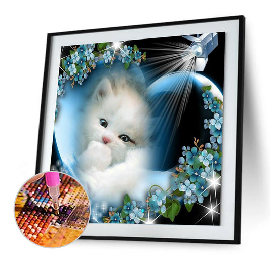 Shining Cat 30*30cm(canvas) full round drill diamond painting