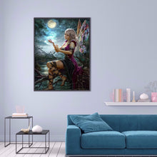 Load image into Gallery viewer, Fairy Under Moon 30*40cm(canvas) full round drill diamond painting