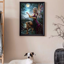Load image into Gallery viewer, Fairy Under Moon 30*40cm(canvas) full round drill diamond painting