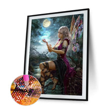 Load image into Gallery viewer, Fairy Under Moon 30*40cm(canvas) full round drill diamond painting