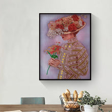 Load image into Gallery viewer, Diamond Painting - Partial Special Shaped - An expensive woman wearing a bowler hat (30*40cm)