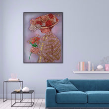 Load image into Gallery viewer, Diamond Painting - Partial Special Shaped - An expensive woman wearing a bowler hat (30*40cm)