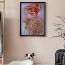 Load image into Gallery viewer, Diamond Painting - Partial Special Shaped - An expensive woman wearing a bowler hat (30*40cm)