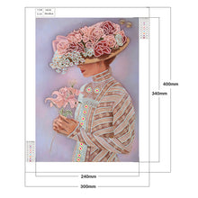 Load image into Gallery viewer, Diamond Painting - Partial Special Shaped - An expensive woman wearing a bowler hat (30*40cm)