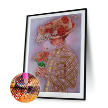 Load image into Gallery viewer, Diamond Painting - Partial Special Shaped - An expensive woman wearing a bowler hat (30*40cm)