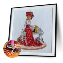 Load image into Gallery viewer, Diamond Painting - Partial Special Shaped - Dress lady (35*35cm)