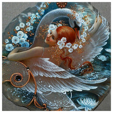 Load image into Gallery viewer, Swan Girl 30*30cm(canvas) full round drill diamond painting