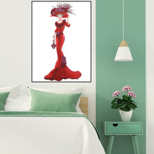 Load image into Gallery viewer, Diamond Painting - Partial Special Shaped - Lady in red dress (30*60cm)
