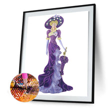Load image into Gallery viewer, Diamond Painting - Full Special Shaped - Dress Lady Purple (30*60cm)