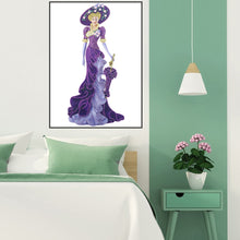 Load image into Gallery viewer, Diamond Painting - Full Special Shaped - Dress Lady Purple (30*60cm)