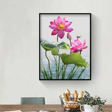 Load image into Gallery viewer, Dragonfly Lotus 30*40cm(canvas) full round drill diamond painting
