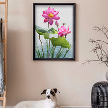 Load image into Gallery viewer, Dragonfly Lotus 30*40cm(canvas) full round drill diamond painting