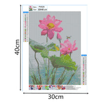 Load image into Gallery viewer, Dragonfly Lotus 30*40cm(canvas) full round drill diamond painting