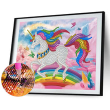 Load image into Gallery viewer, Diamond Painting - Partial Special Shaped - Rainbow unicorn (27*20cm)