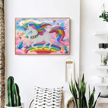 Load image into Gallery viewer, Diamond Painting - Partial Special Shaped - Rainbow unicorn (27*20cm)