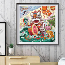 Load image into Gallery viewer, Lion Dance 30*30cm(canvas) full round drill diamond painting