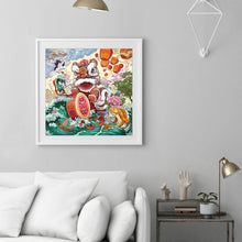 Load image into Gallery viewer, Lion Dance 30*30cm(canvas) full round drill diamond painting