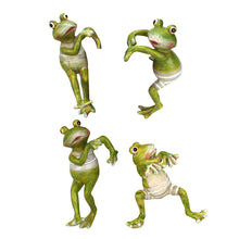Load image into Gallery viewer, 4pcs Hanging Cartoon Climbing Frog Statues 3D Resin Animal Figurine Craft