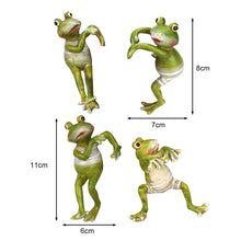 Load image into Gallery viewer, 4pcs Hanging Cartoon Climbing Frog Statues 3D Resin Animal Figurine Craft