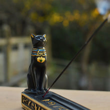Load image into Gallery viewer, Egyptian Mythology Bastet Cat Resin Craft Incense Burner Holder Censer Base