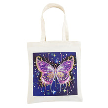 Load image into Gallery viewer, Diy Diamond Painting Handbag Shopping Storage Tote (Bb001 Purple Butterfly)