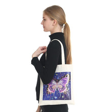 Load image into Gallery viewer, Diy Diamond Painting Handbag Shopping Storage Tote (Bb001 Purple Butterfly)