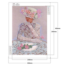 Load image into Gallery viewer, Diamond Painting - Partial Special Shaped - hat lady (30*40cm)