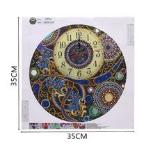 Load image into Gallery viewer, DIY Part Special Shaped Rhinestone Clock 5D Painting Kit Mandala