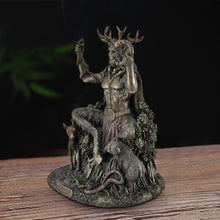 Load image into Gallery viewer, Resin Cernunnos Horned Animal God Statue Figurine Garden Home God Sculpture