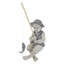 Load image into Gallery viewer, Garden Statue Resin Fisherman Gone Fishing Boy Garden Sculpture Ornaments