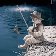 Load image into Gallery viewer, Garden Statue Resin Fisherman Gone Fishing Boy Garden Sculpture Ornaments