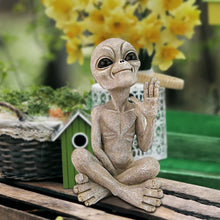 Load image into Gallery viewer, Resin Outer Space Alien Statue Outdoor Garden Figurine Alien Martians Decor