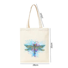 Load image into Gallery viewer, DIY Dragonfly Diamond Painting Shopping Tote Bag Mosaic Kit Drawing (BB026)