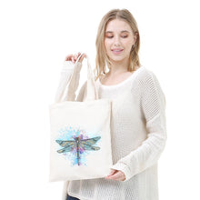 Load image into Gallery viewer, DIY Dragonfly Diamond Painting Shopping Tote Bag Mosaic Kit Drawing (BB026)