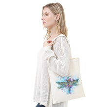 Load image into Gallery viewer, DIY Dragonfly Diamond Painting Shopping Tote Bag Mosaic Kit Drawing (BB026)