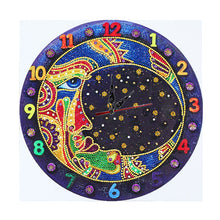 Load image into Gallery viewer, DIY Part Special Shaped Diamond Clock 5D Mosaic Painting Kit (Moon DZ611)