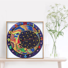 Load image into Gallery viewer, DIY Part Special Shaped Diamond Clock 5D Mosaic Painting Kit (Moon DZ611)