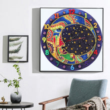 Load image into Gallery viewer, DIY Part Special Shaped Diamond Clock 5D Mosaic Painting Kit (Moon DZ611)