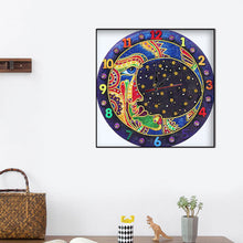 Load image into Gallery viewer, DIY Part Special Shaped Diamond Clock 5D Mosaic Painting Kit (Moon DZ611)