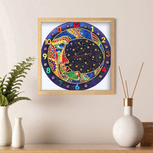 Load image into Gallery viewer, DIY Part Special Shaped Diamond Clock 5D Mosaic Painting Kit (Moon DZ611)