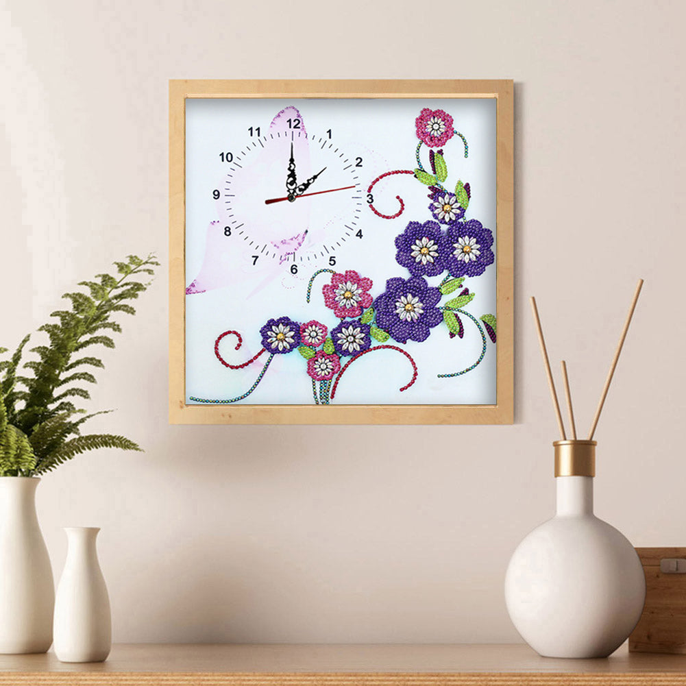 DIY Part Special Shaped Diamond Clock 5D Mosaic Painting Kit (Ivy DZ613)