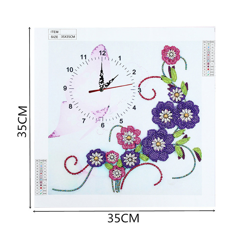 DIY Part Special Shaped Diamond Clock 5D Mosaic Painting Kit (Ivy DZ613)