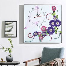 Load image into Gallery viewer, DIY Part Special Shaped Diamond Clock 5D Mosaic Painting Kit (Ivy DZ613)