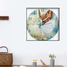 Load image into Gallery viewer, DIY Part Special Shaped Diamond Clock 5D Mosaic Painting Kit (Angel DZ615)