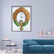Load image into Gallery viewer, DIY Part Special Shaped Diamond Clock Mosaic Painting Kit (Peafowl 2 DZ621)