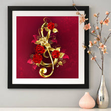 Load image into Gallery viewer, Diamond Painting - Full Round - Goldplated Rose Flower (30*30cm)